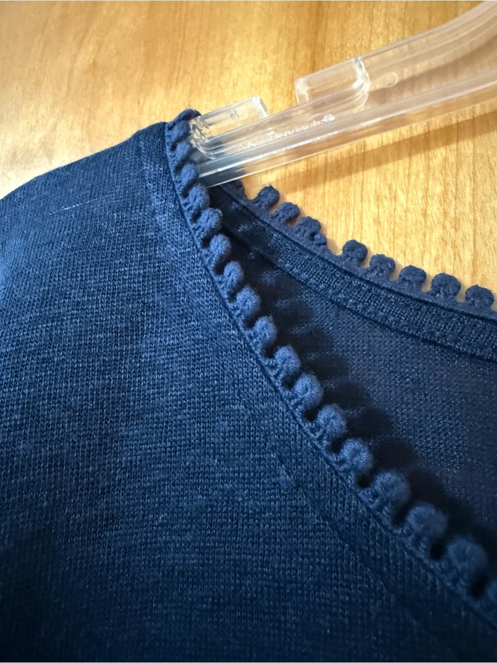 J. Jill Love Linen Navy Blue Crew Neck Top Shirt Decorative Trim NWT Size XL - Picture 4 of 9